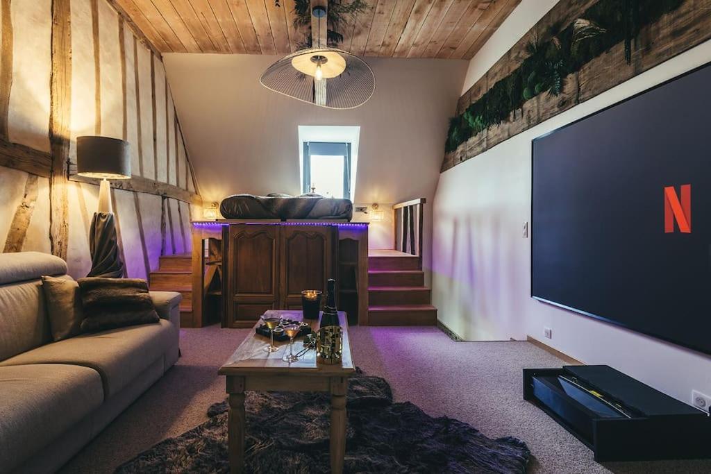 Le Duplex De L'Etoile Home Cinema Jacuzzi Et Sauna Privatif Longmesnil Exteriör bild